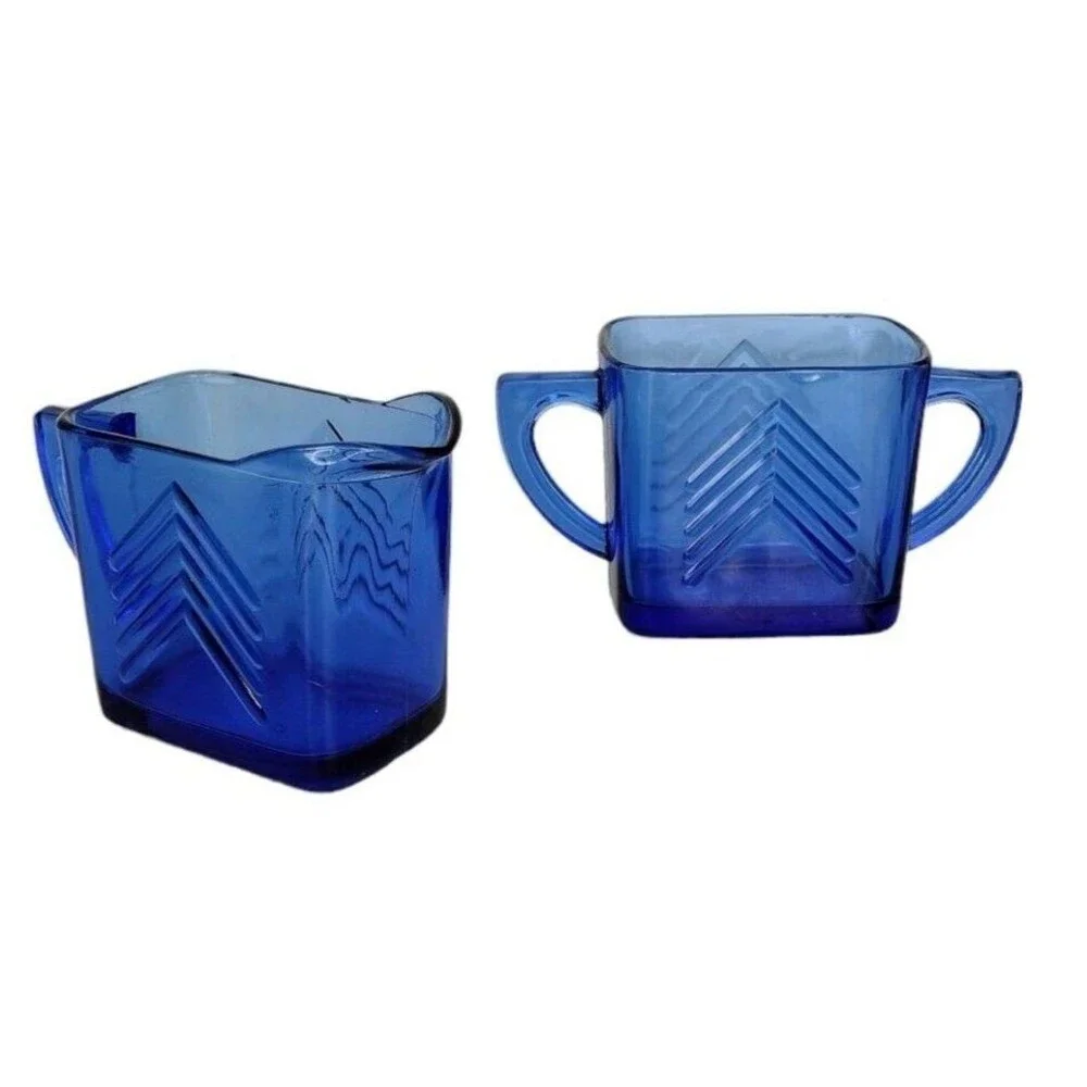Vintage 30s Hazel Atlas Cobalt 